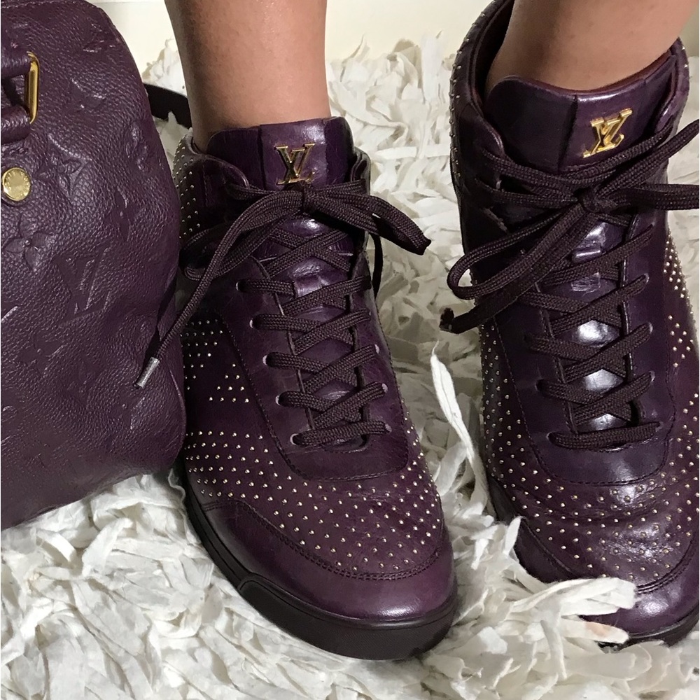 Louis Vuitton Eggplant Studded Sneaker